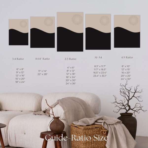 modern abstract sunset wall art.