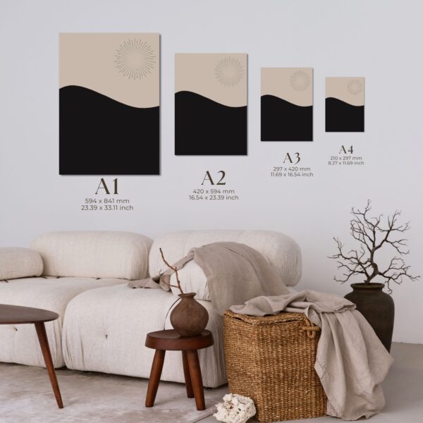 modern abstract sunset wall art.