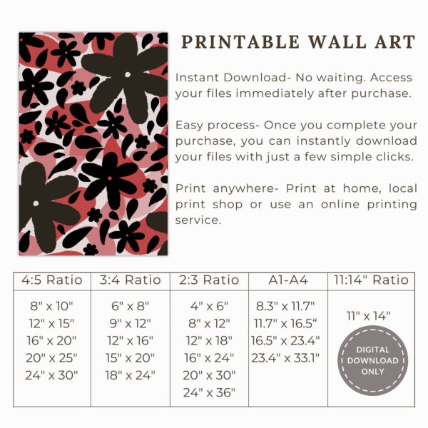 bold bloom | modern abstract floral wall art   