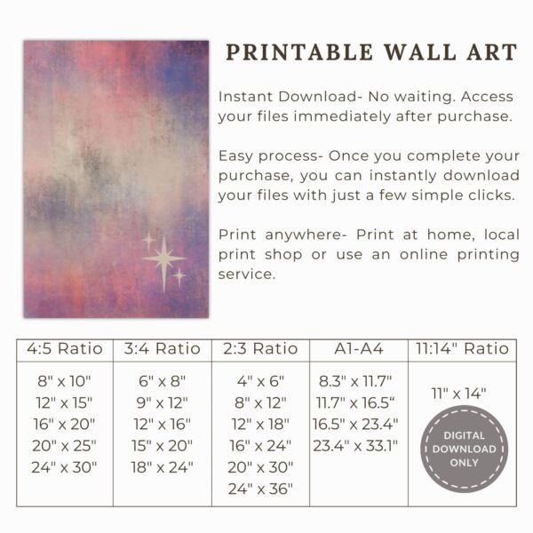 celestial dreamscape | abstract pastel digital wall art