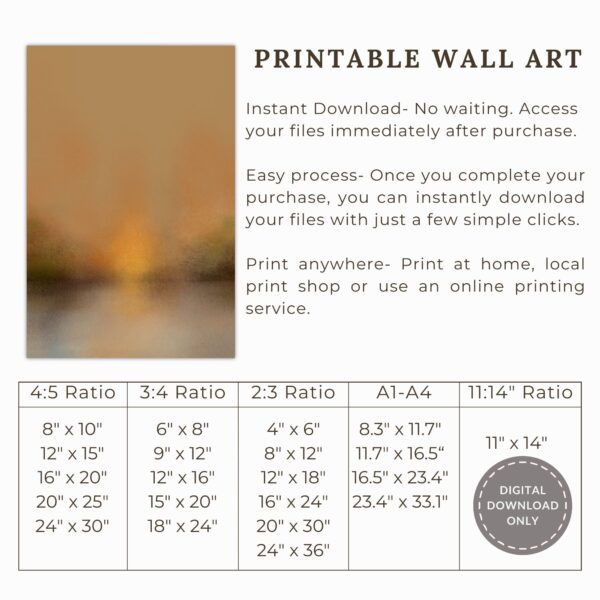 golden hour glow | warm sunset abstract digital print