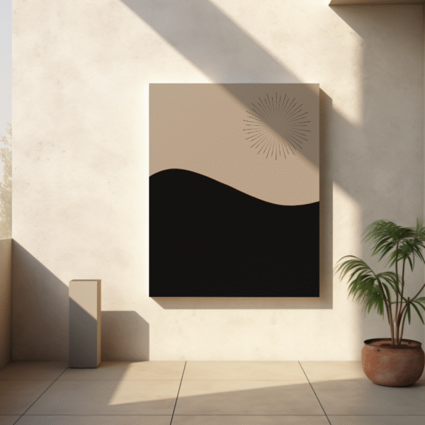 modern abstract sunset wall art.