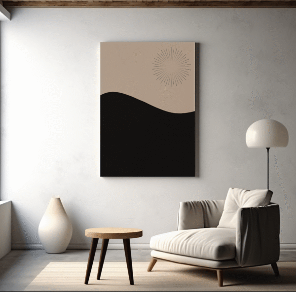 modern abstract sunset wall art.