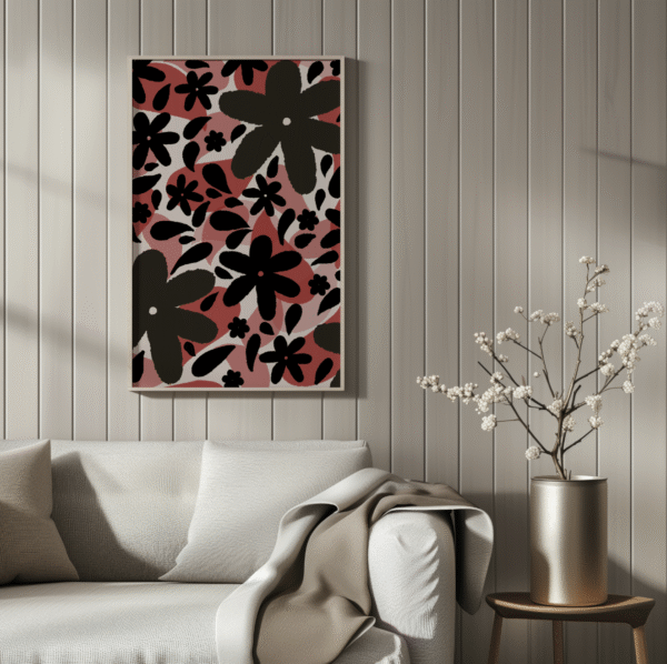 bold bloom | modern abstract floral wall art   