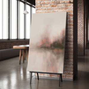 Blush Horizon – Abstract Landscape Digital Art Print