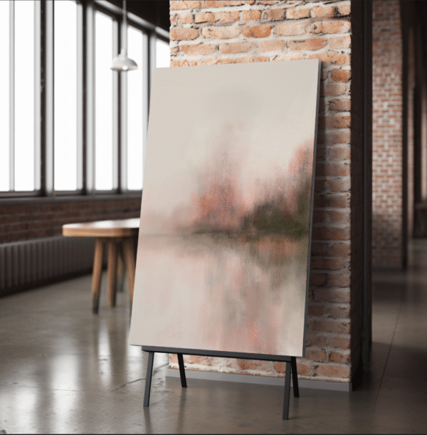 Blush Horizon – Abstract Landscape Digital Art Print