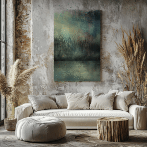 midnight forest reflections | moody abstract landscape print